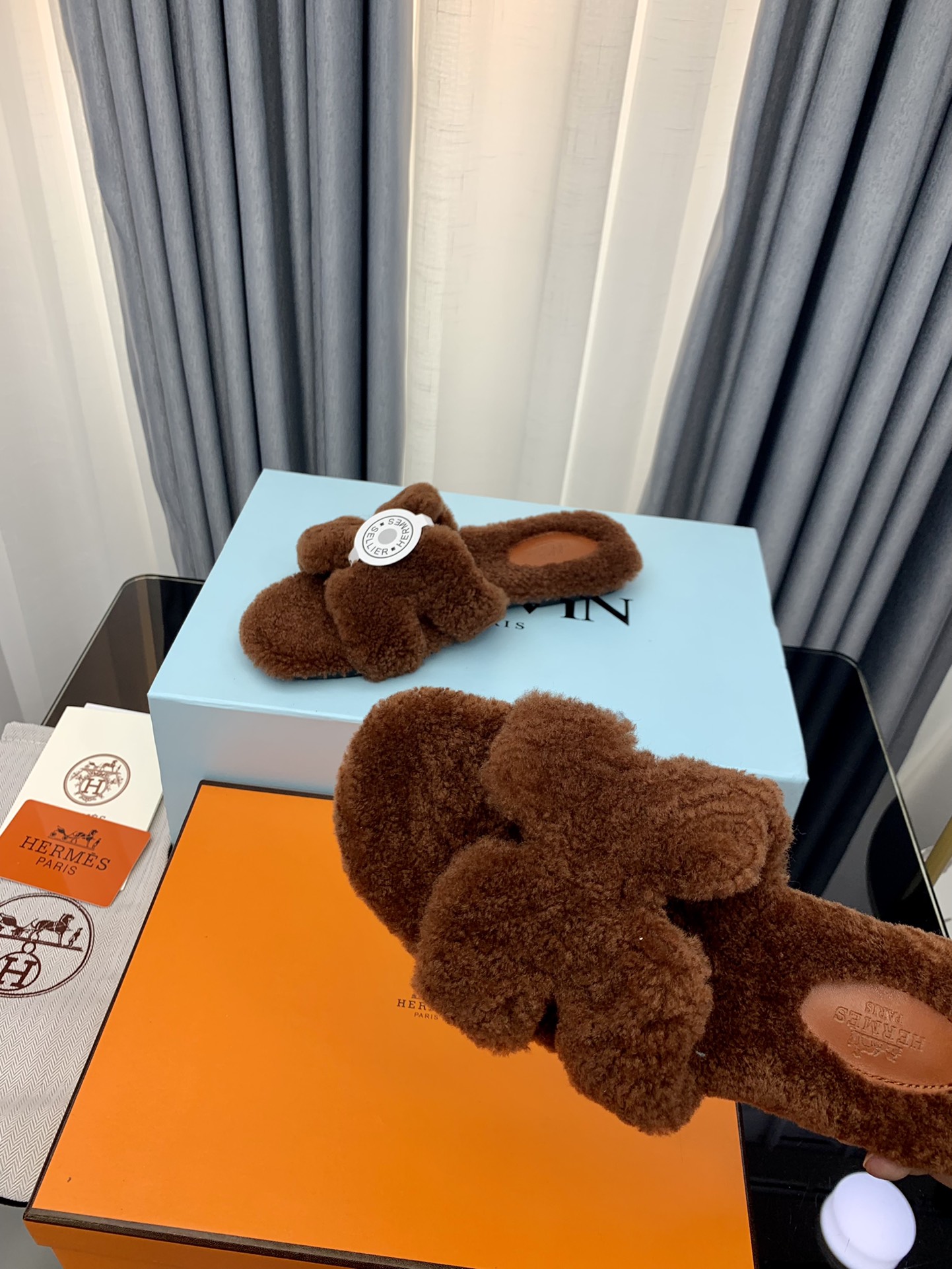 Hermes Autumn and Winter Flat Fur Drags