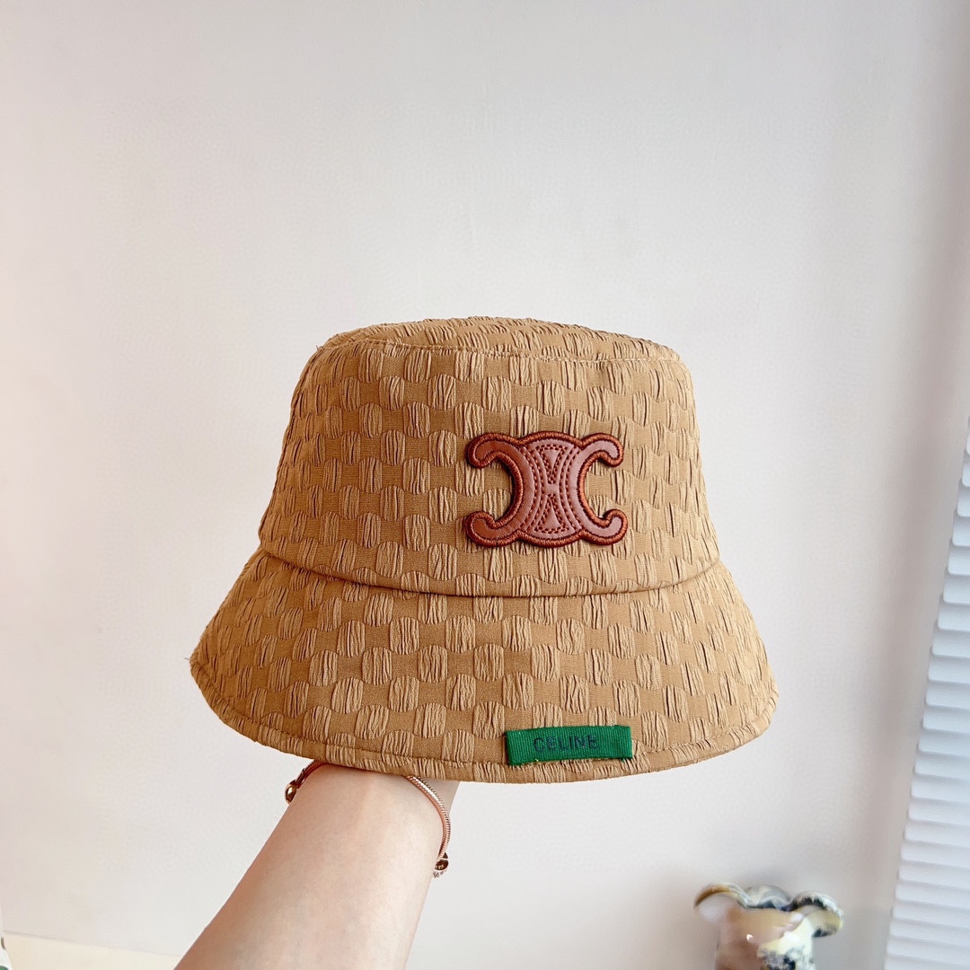 CELINE 2023 new Arc de Triomphe fisherman hat bucket hat