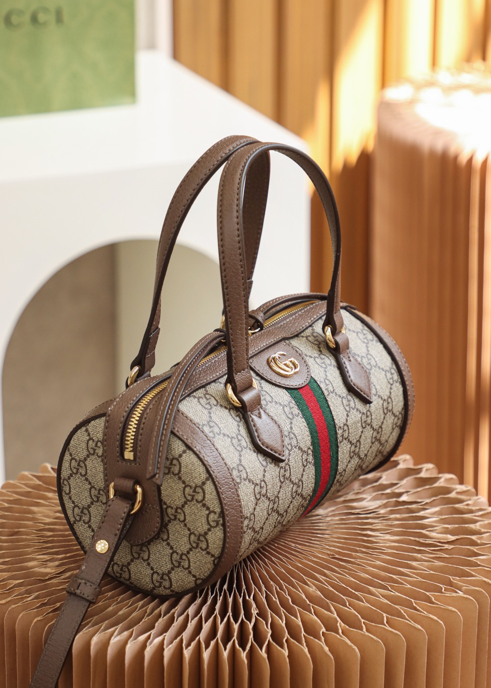 GUCCI 𝙊𝙥𝙝𝙞𝙙𝙞𝙖 series 𝙂𝙂 Boston_genuine leather #602577
