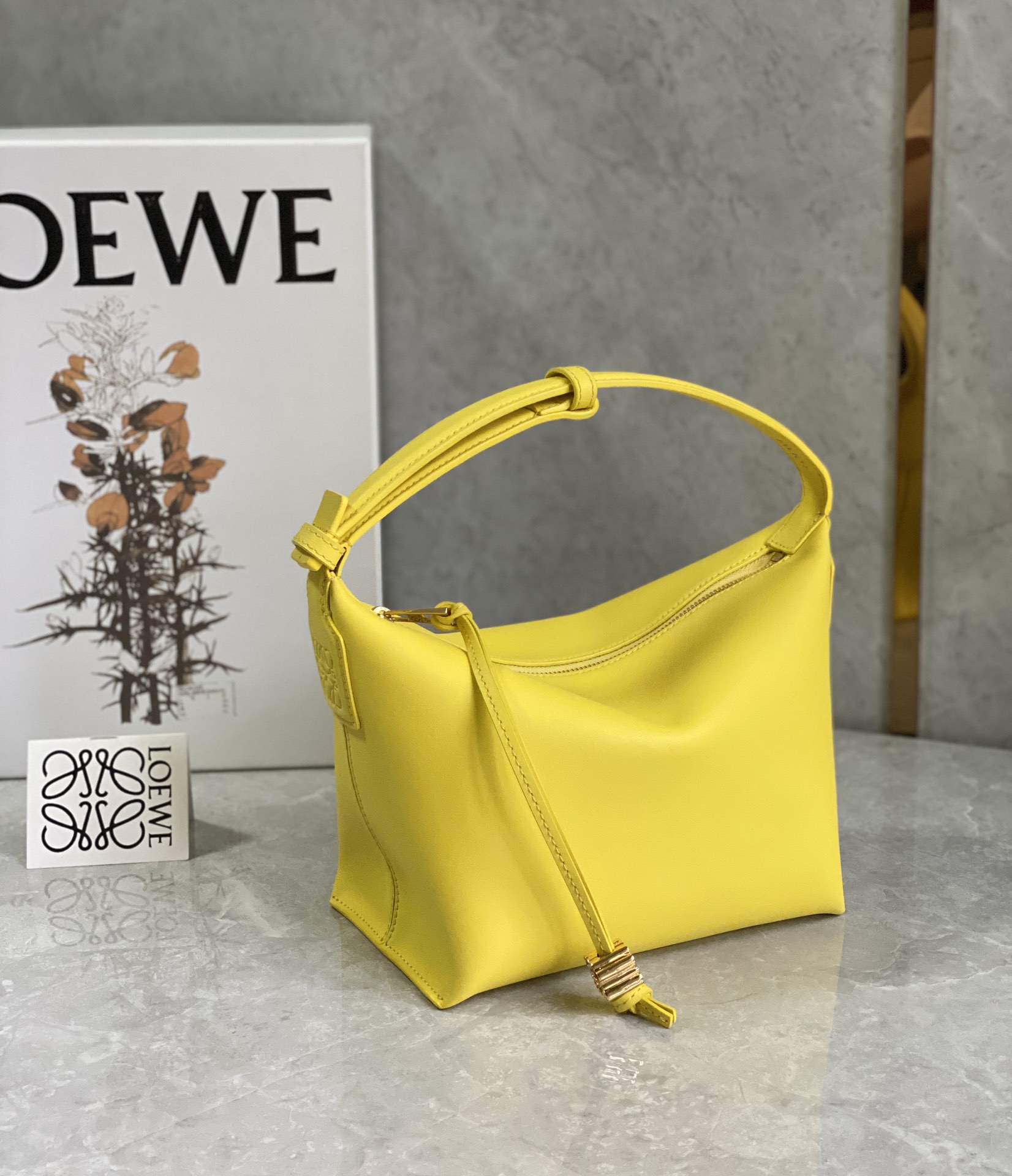 LOEWE cubi full leather lunch box bag