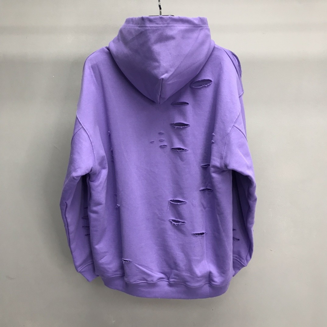 Balenciaga ripped double layer hoodie