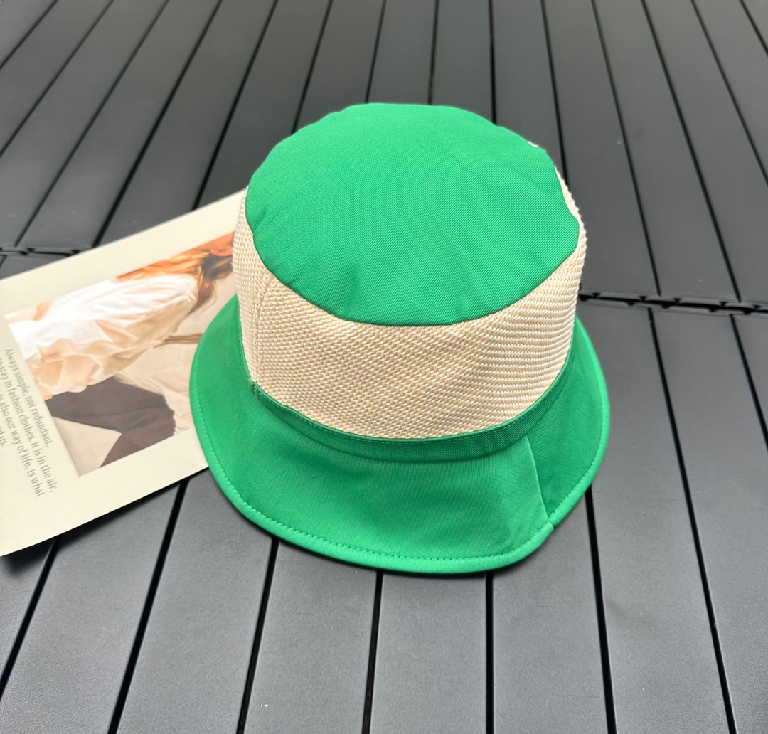 prada classic triangle bucket hat