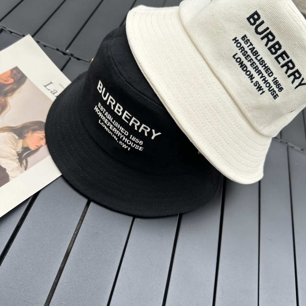 Burberry 2023 counter new embroidery fisherman hat
