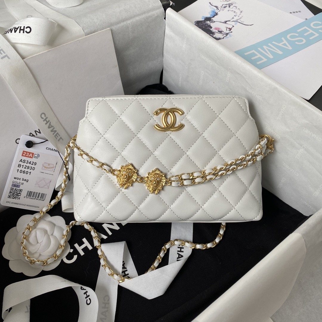 ​Chanel 23A Golden Little Lion Chain Bag AP3429, Top Quality Size: 19 * 13 * 8cm