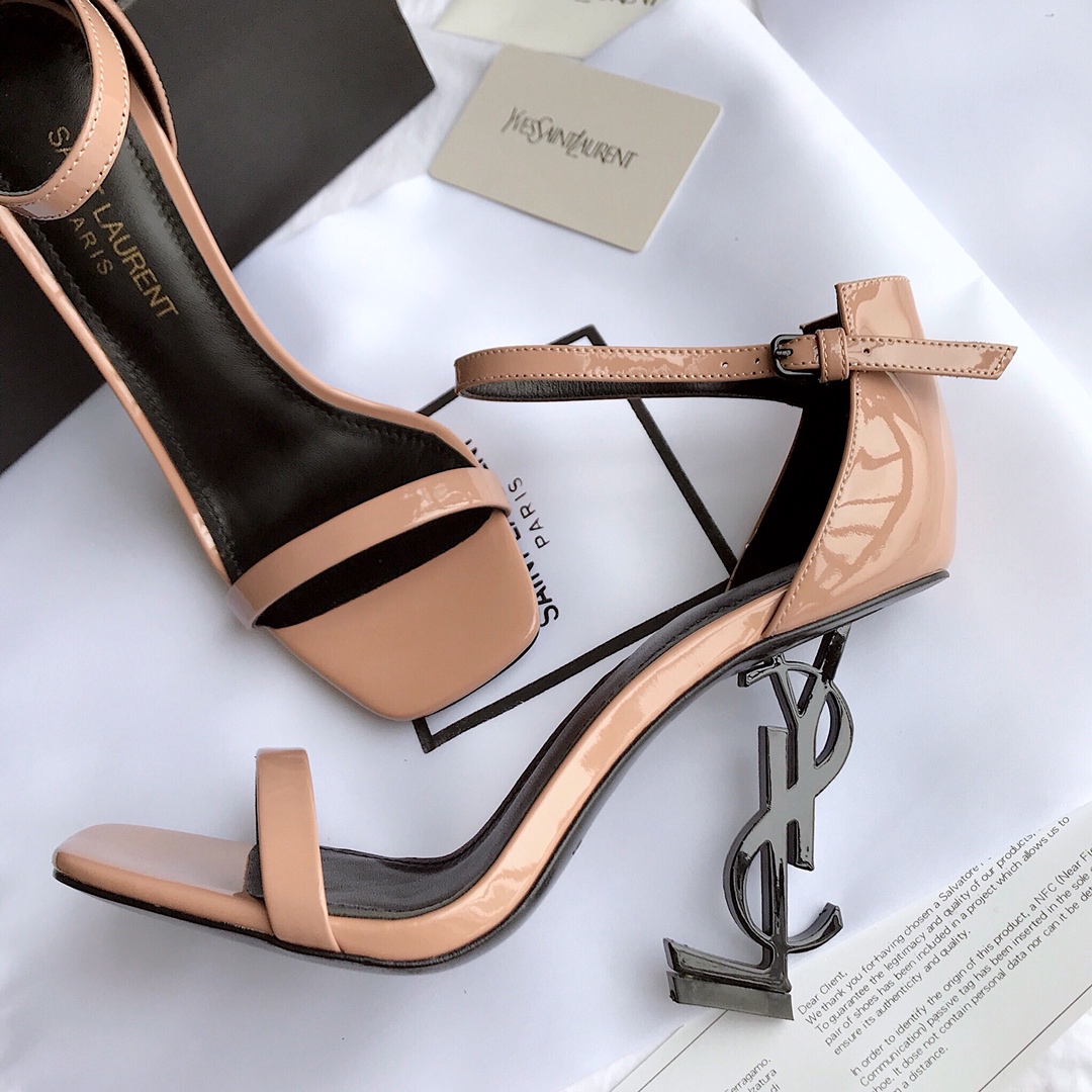Saint Laurent 2020 newest Opyum sandals high heel sandals original open mold leather outsole