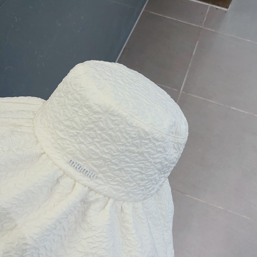 MIU MIU ruffled cloth hat, sun visor