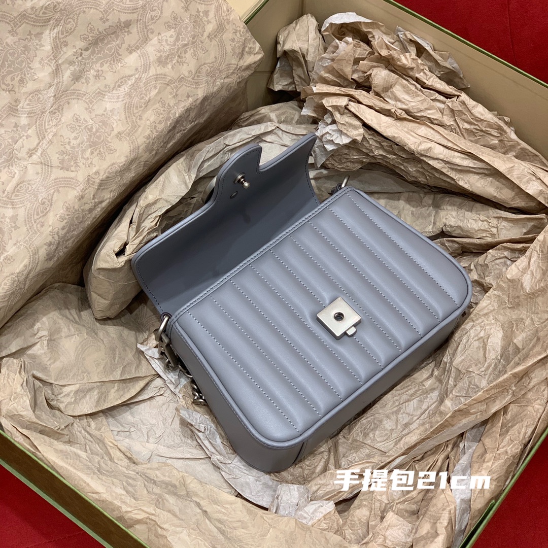 GUCCI marmont geometric series (handbag gray 21cm)# 583571