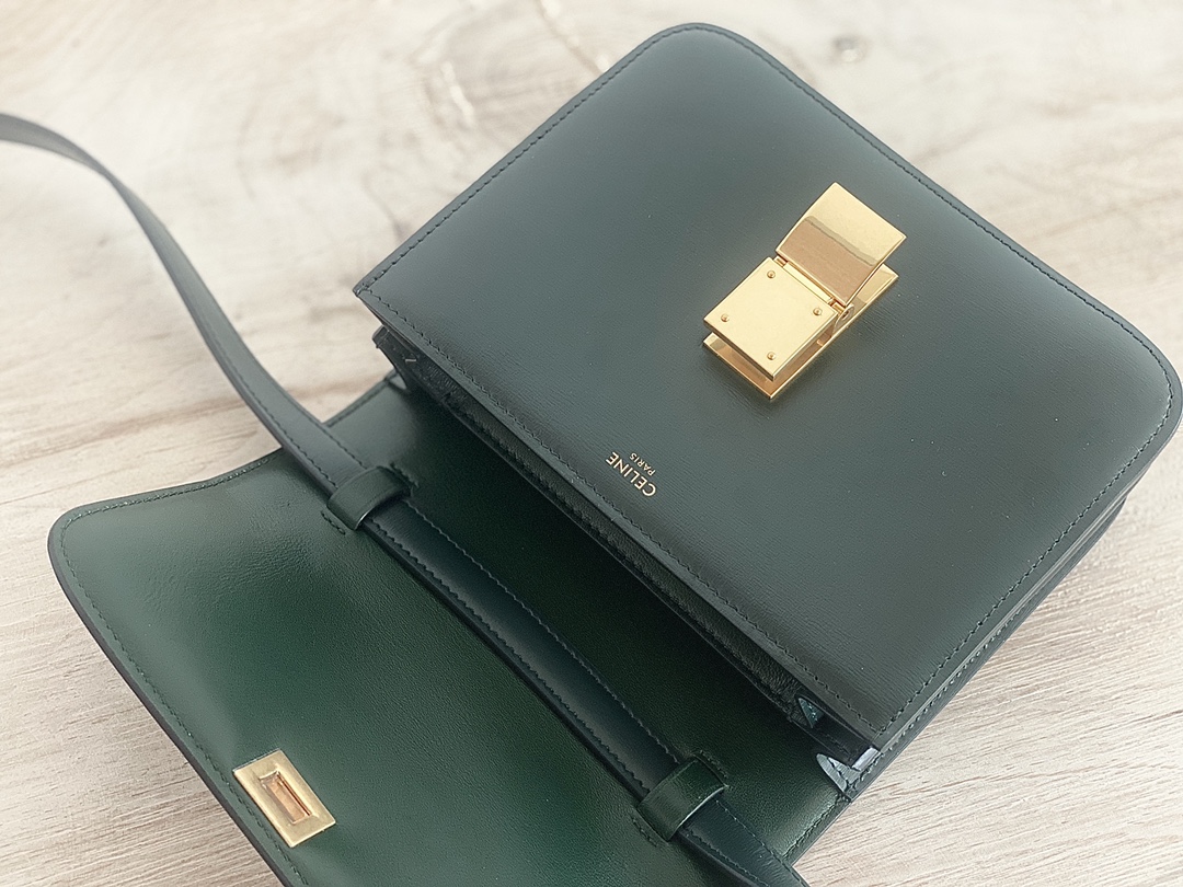 𝐂𝐞𝐥𝐢𝐧𝐞 Box Teen bag in polished calfskin