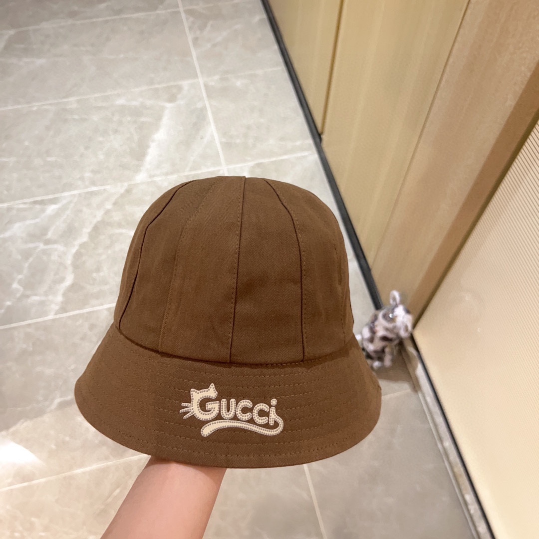 [Gucci Gucci] 2023 new dome playful bucket hat fisherman hat