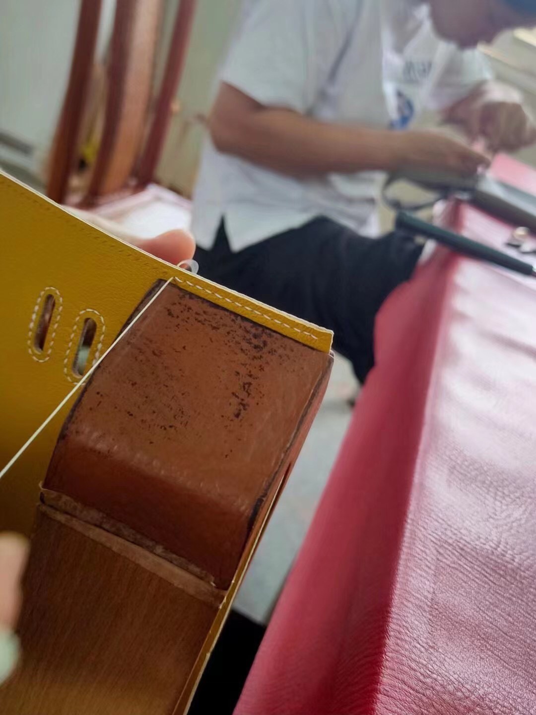 Hermes bag making process：Today squatting one day manual workshop