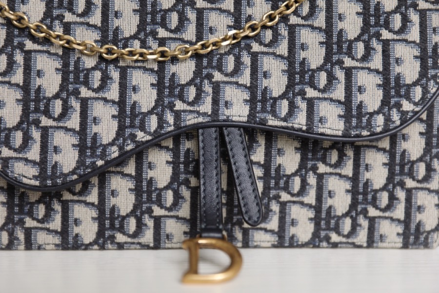 Saddle clutch bag old flower blue Oblique DR-58