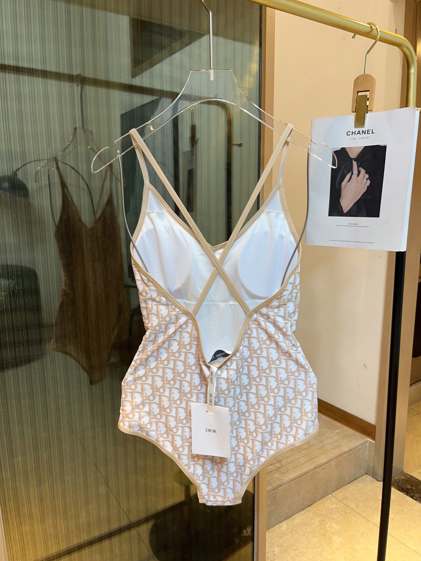 Dior long-sleeved one-piece swimsuit with sun protection