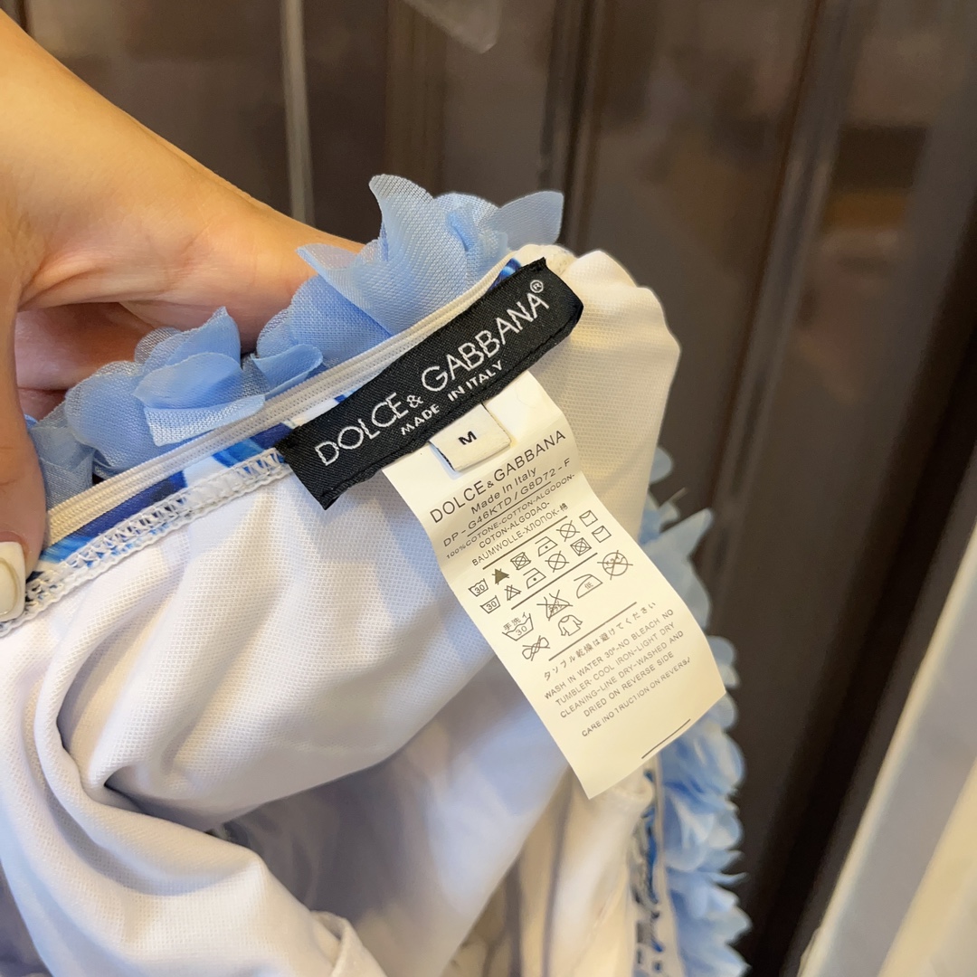 DG High-waisted bikini swimming costume with lace floral straps