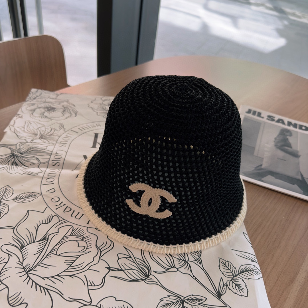 [Chanel Chanel] 2023 new hollow small fragrant wind fisherman hat