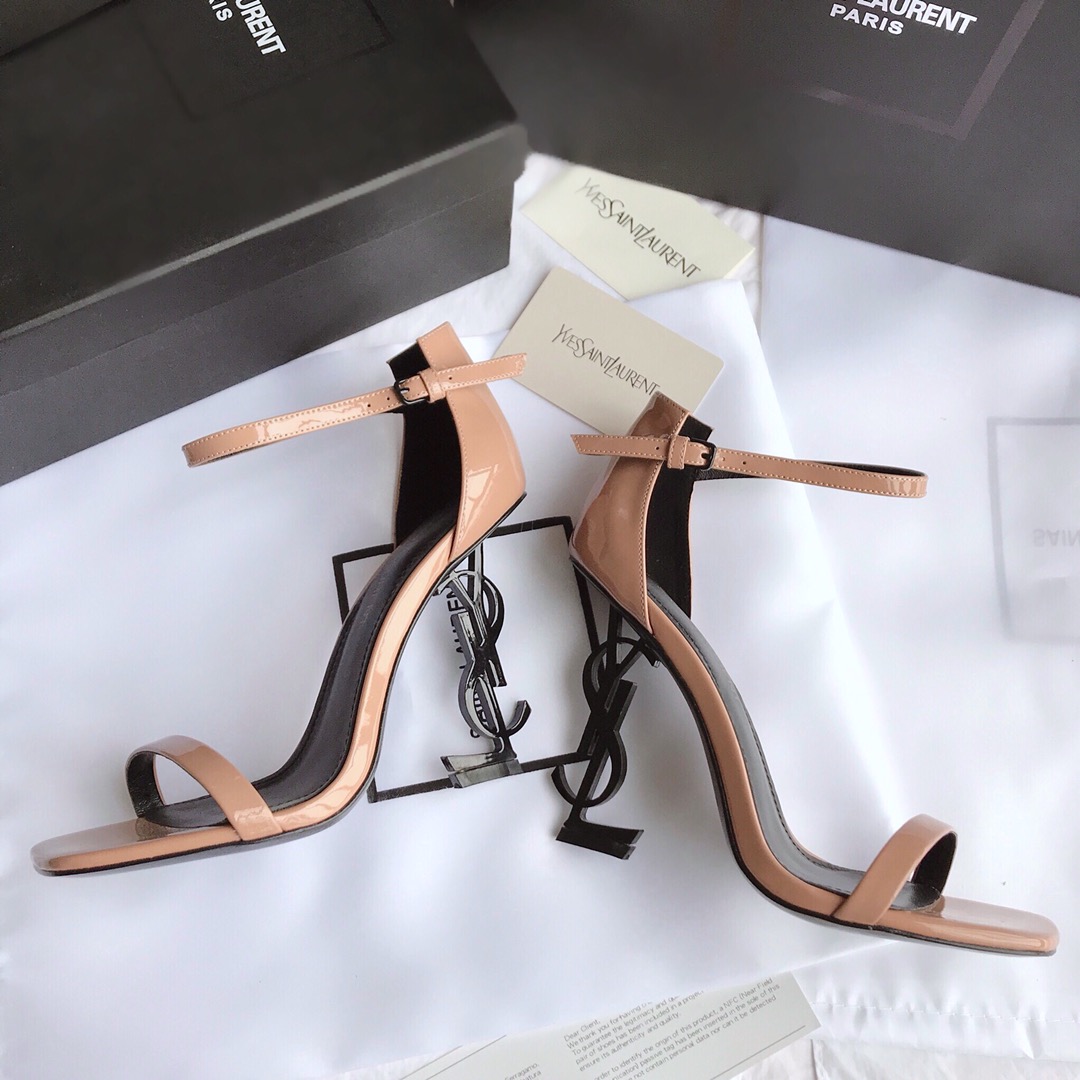 Saint Laurent 2020 newest Opyum sandals high heel sandals original open mold leather outsole