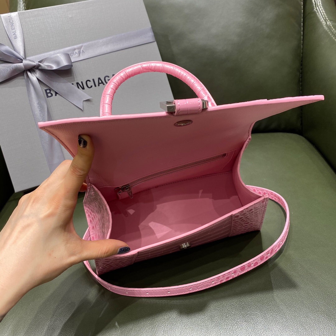 BALENCIAGA 𝐇𝐨𝐮𝐫𝐠𝐥𝐚𝐬𝐬𝐬 𝐒 crocodile-textured cowhide