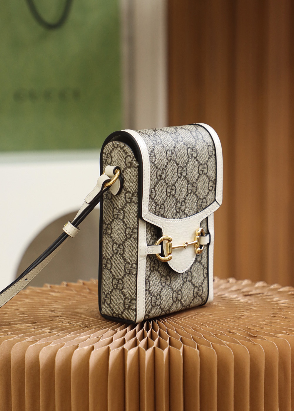 GUCCI horsebit buckle 𝟭𝟵𝟱𝟱 series mobile phone bag #625615