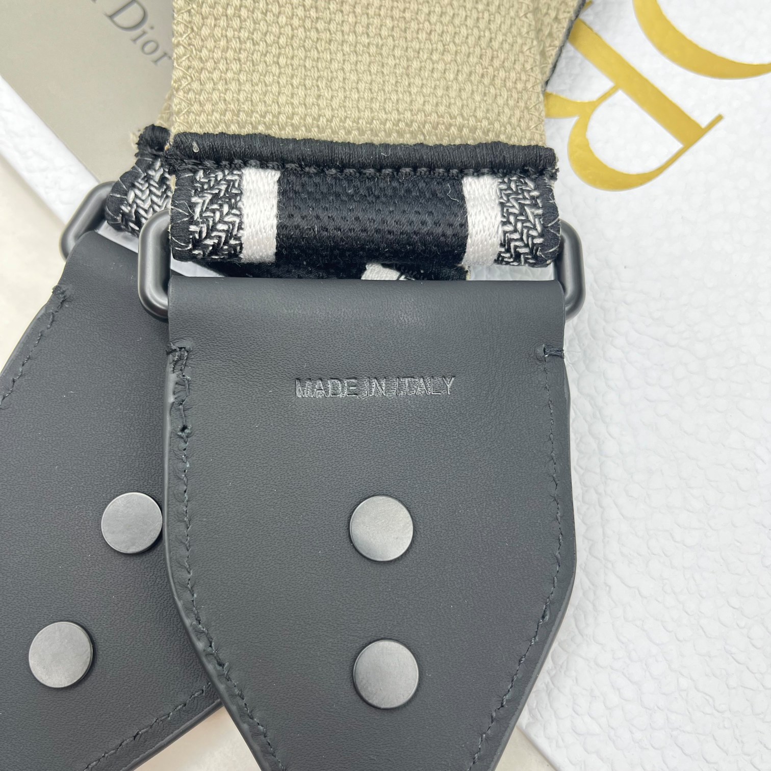 Dior Frosted Black Shoulder Strap