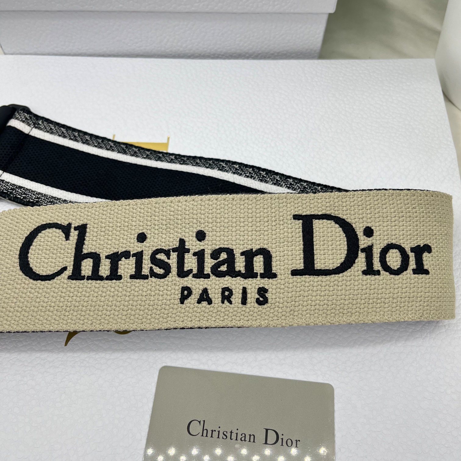 Dior Frosted Black Shoulder Strap