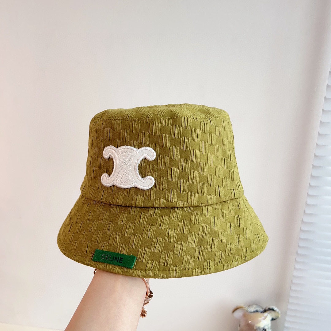CELINE 2023 new Arc de Triomphe fisherman hat bucket hat