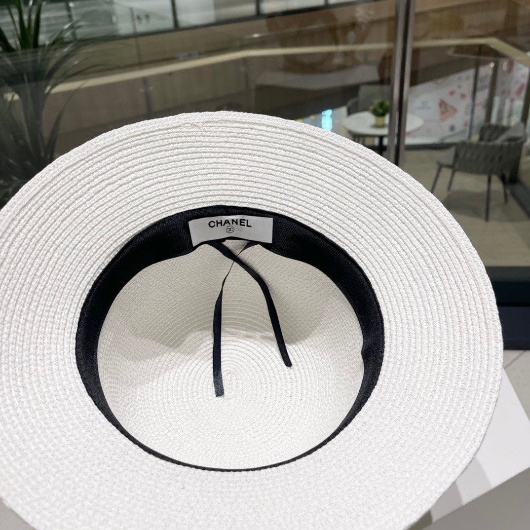 Chanel2023's new straw sunshade straw hat basin