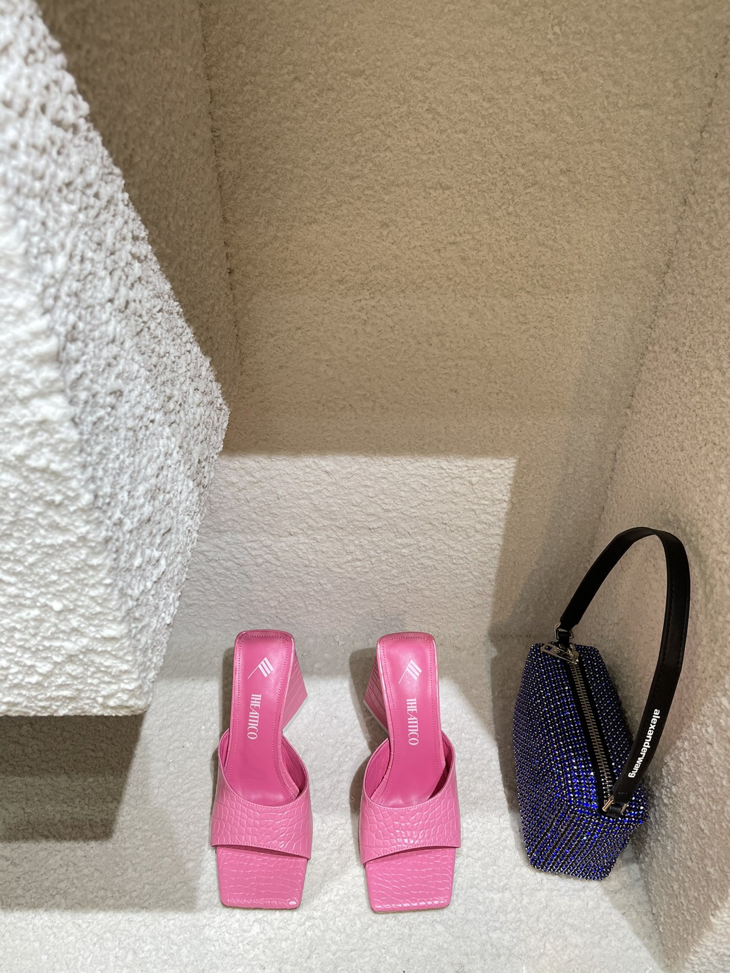 THE ATTICO | 𝟐𝟎𝟐𝟏/𝐒𝐒 𝐧𝐞𝐰 The attico triangle heel sandals lined with sheepskin leather genuine leather outsole