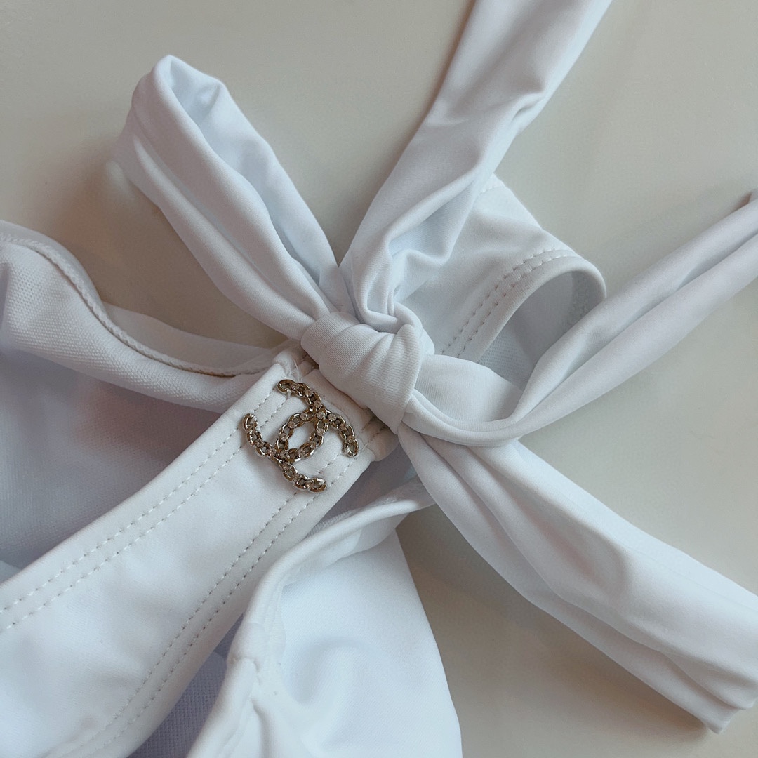 Chanel New one-piece swimming costume with one shoulder