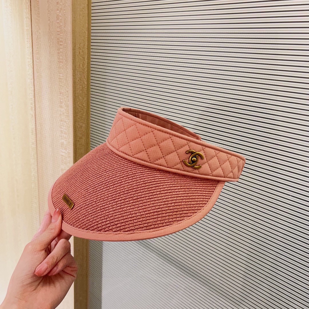 CHANEL sun visor empty top hat