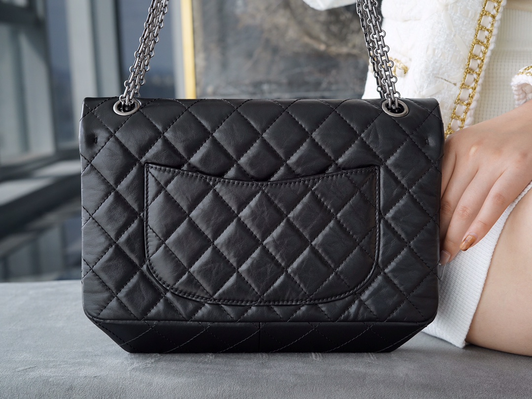 𝗖𝗵𝗮𝗻𝗲𝗹 Replica ❷. ❺❺ Italian [Montebello] Calfskin Large   Black Silver