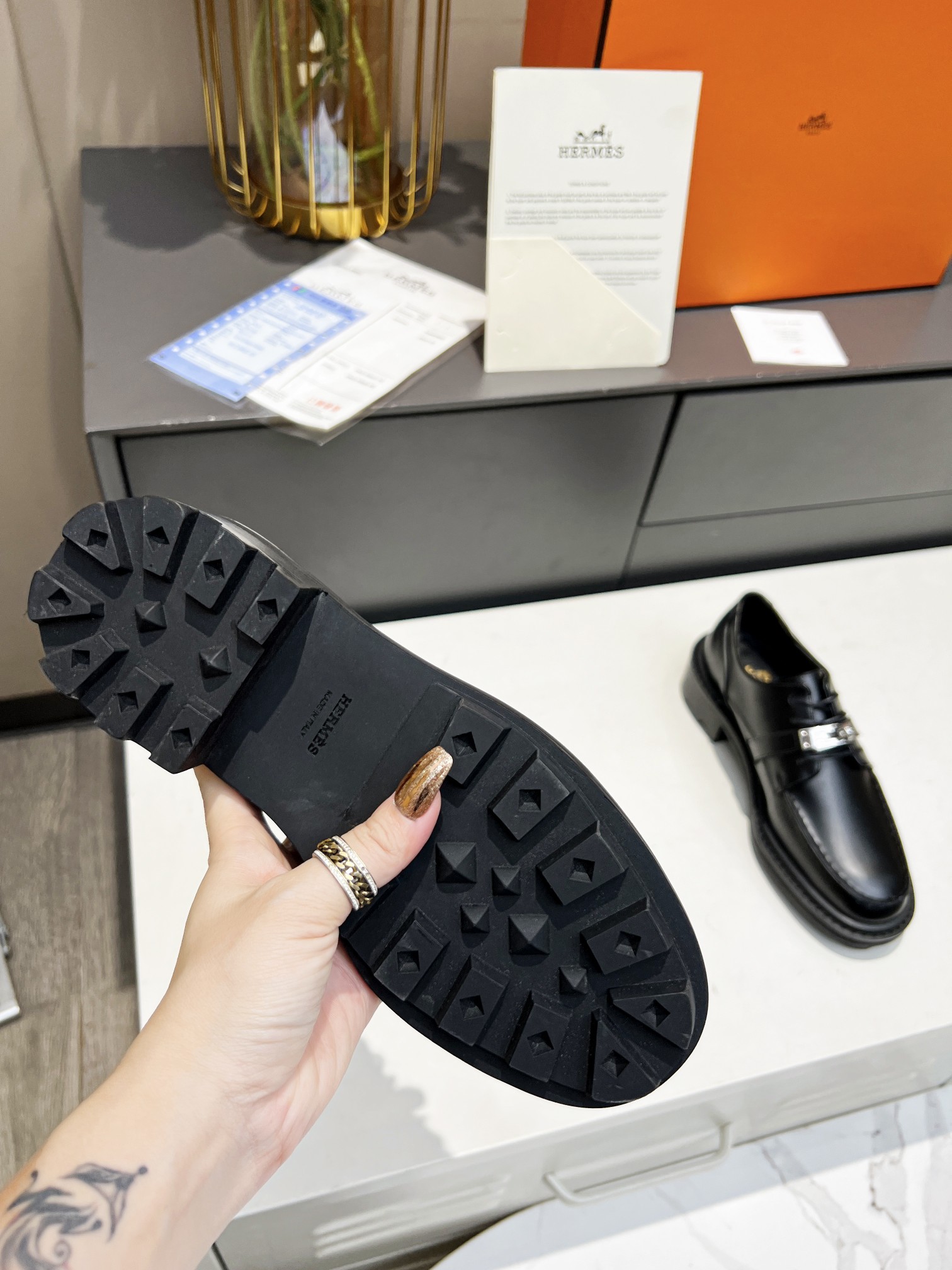 Hermes kelly buckle shoes/boots