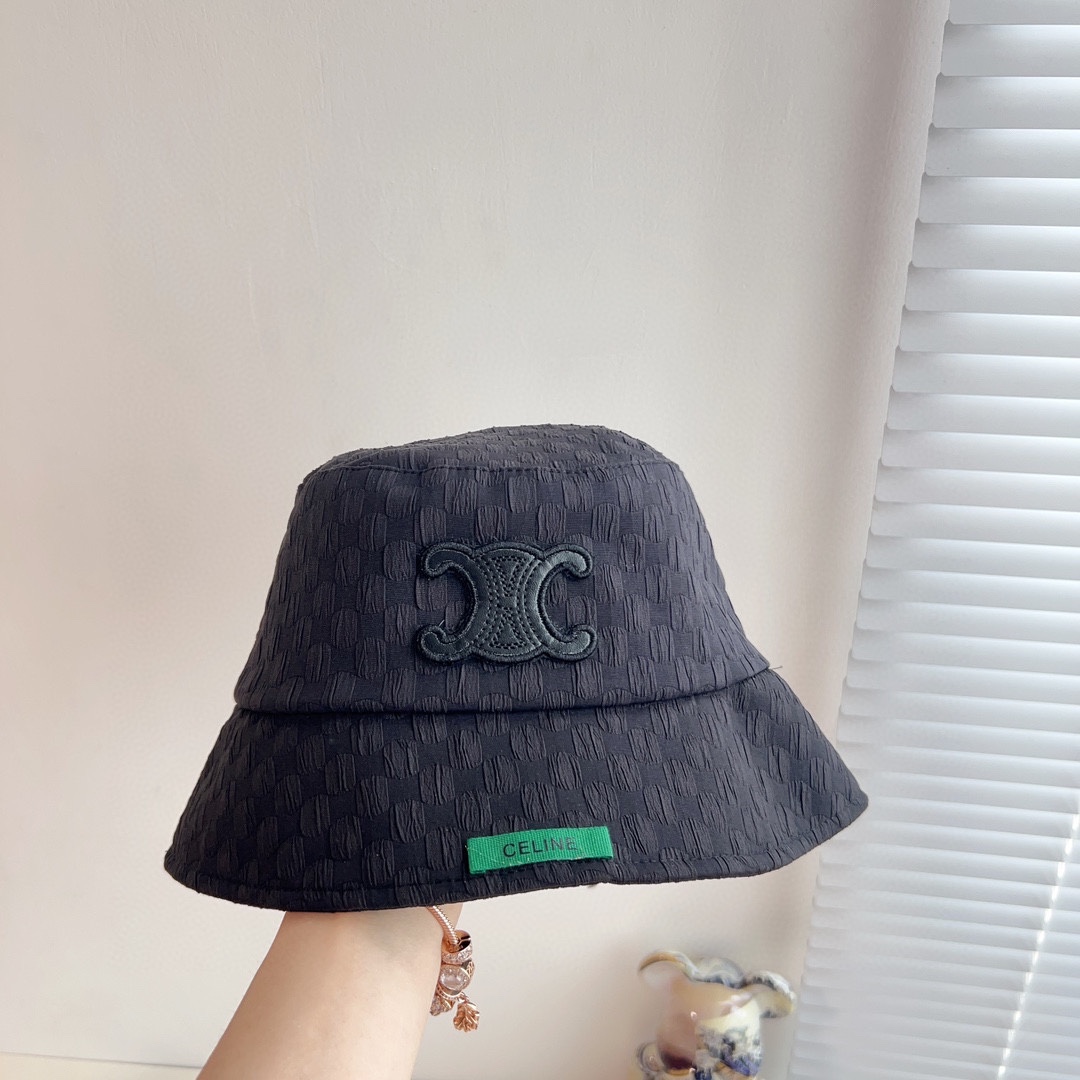 CELINE 2023 new Arc de Triomphe fisherman hat bucket hat
