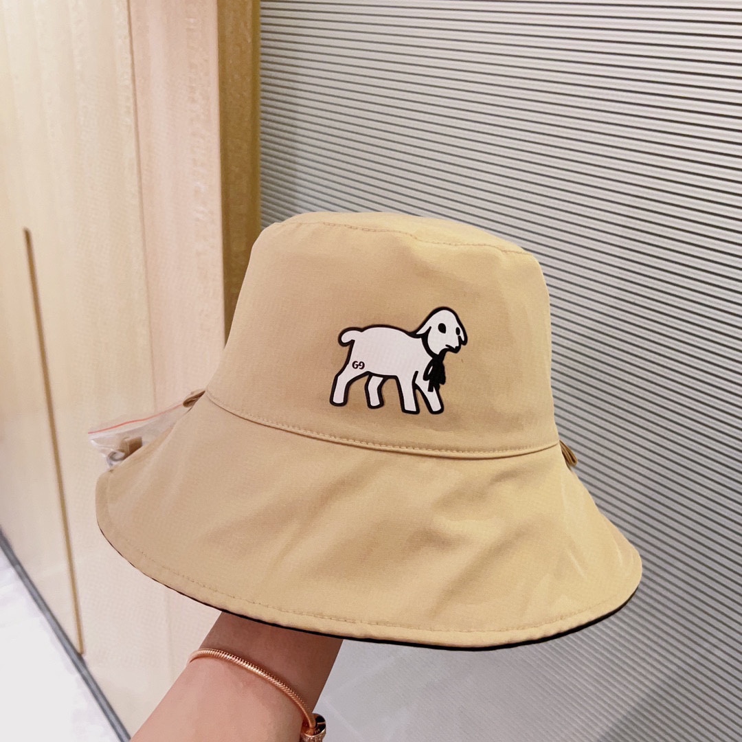 [Gucci Gucci] 2023 new deer double-sided fisherman hat