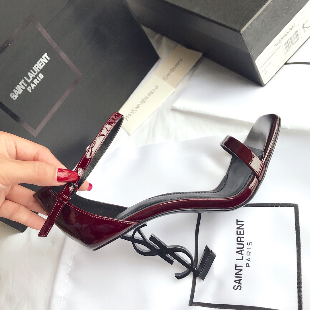 Saint Laurent 2020 newest Opyum sandals high heel sandals original open mold leather outsole