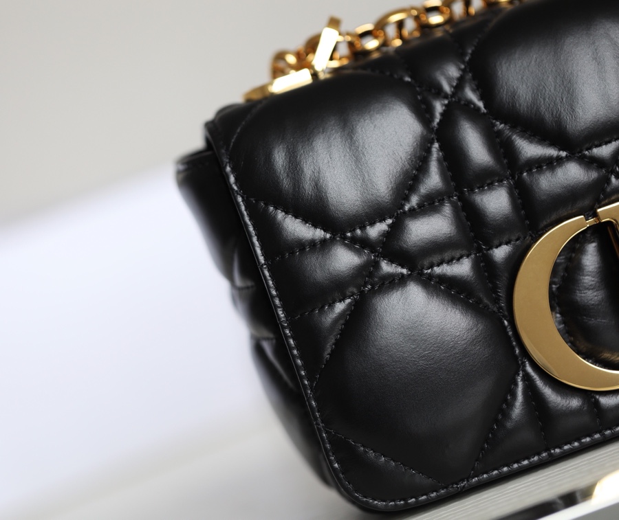 DIOR CARO Black Gilt Buckle DR-061