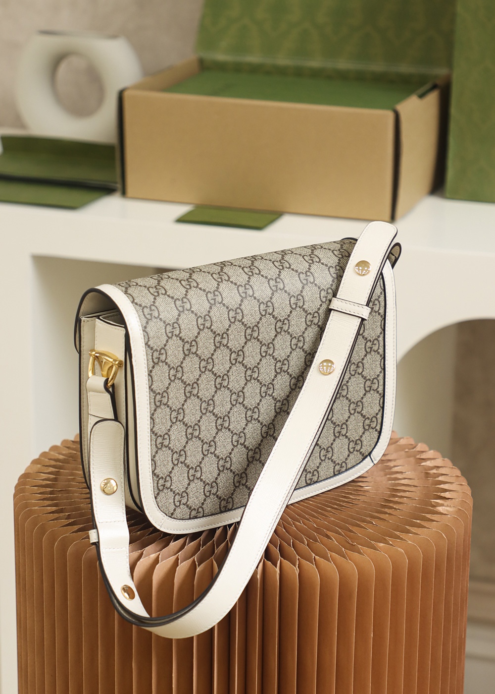 GUCCI ace product 𝐇𝐨𝐫𝐬𝐞𝐛𝐢𝐭 𝟭𝟵𝟱𝟱 saddle bag #602204