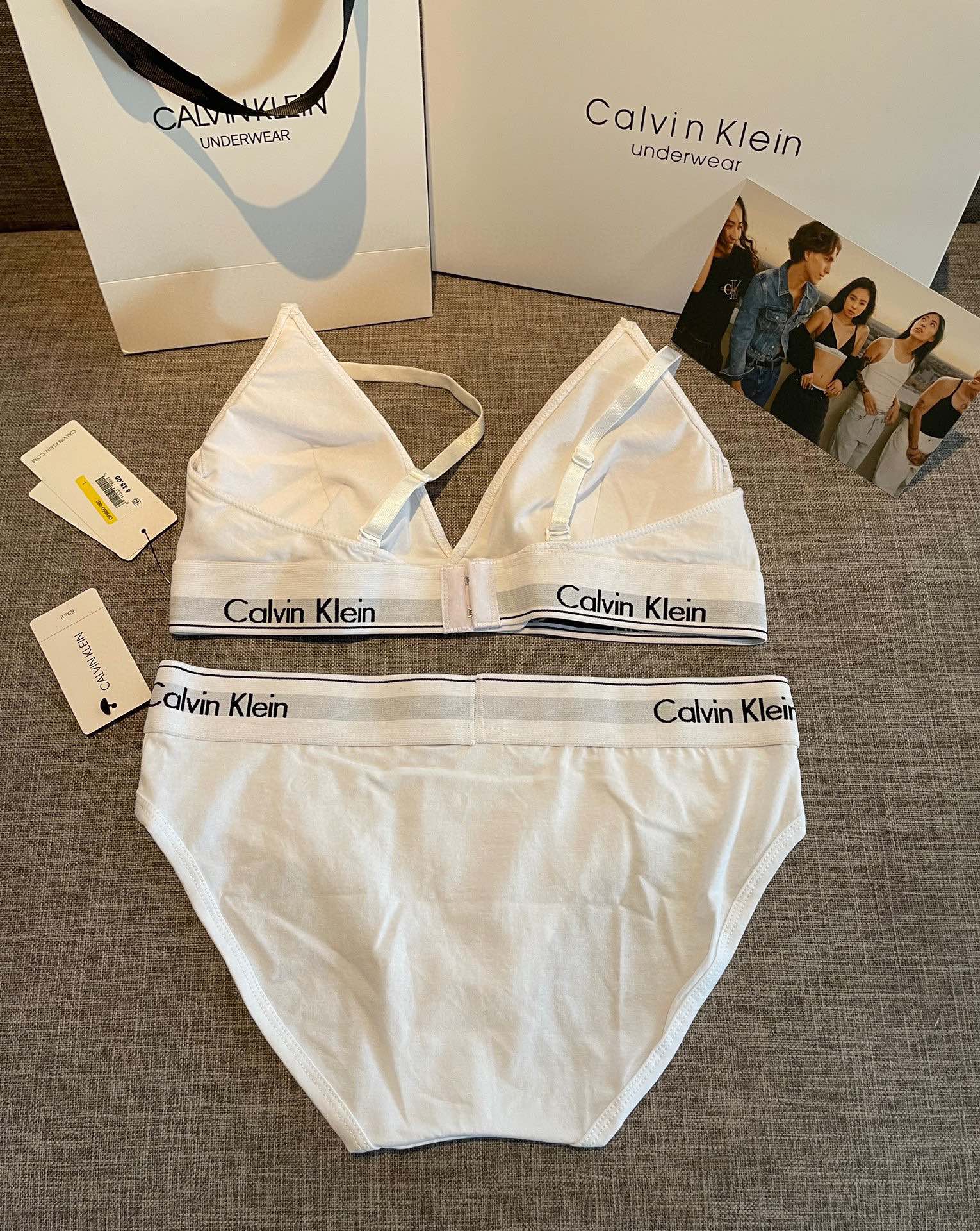 Ck Underwear Women Steelless Triangle Cup with Bra Pads Sexy Sports Bra Low Waist Ck Briefs Swimwear