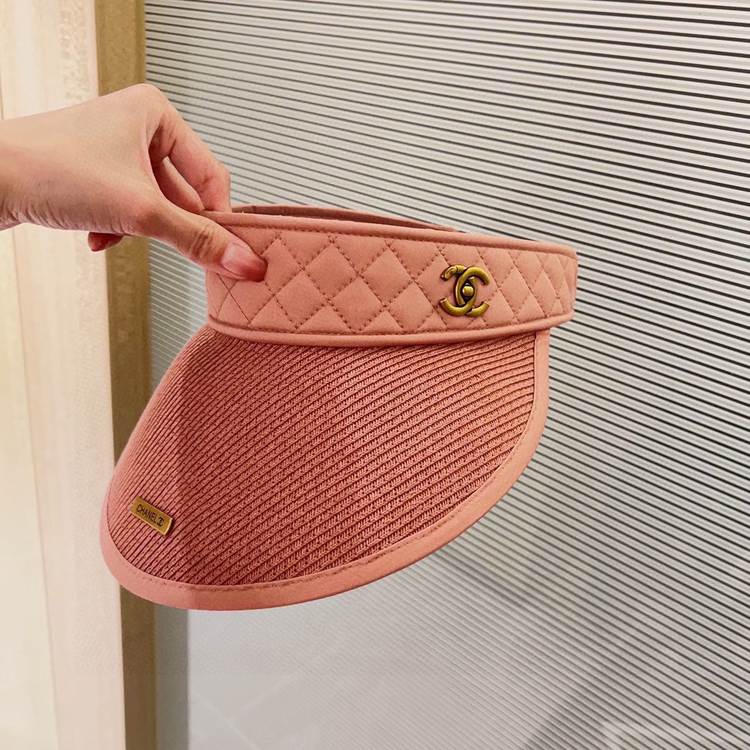 CHANEL sun visor empty top hat