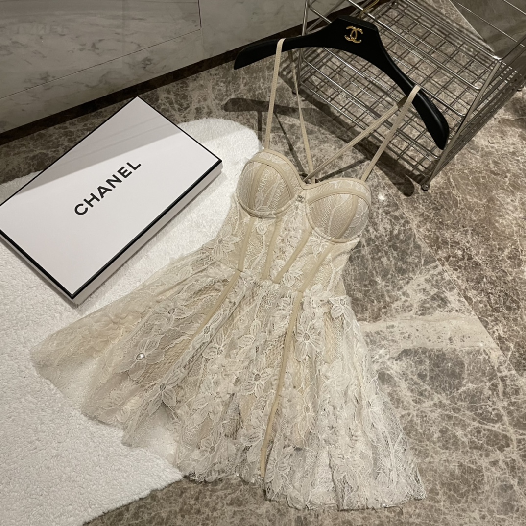 Chanel new sexy fairy lace one-piece boxer skirt