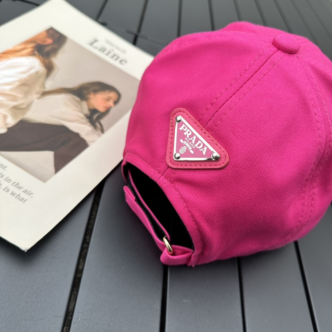 prada classic triangle logo baseball cap