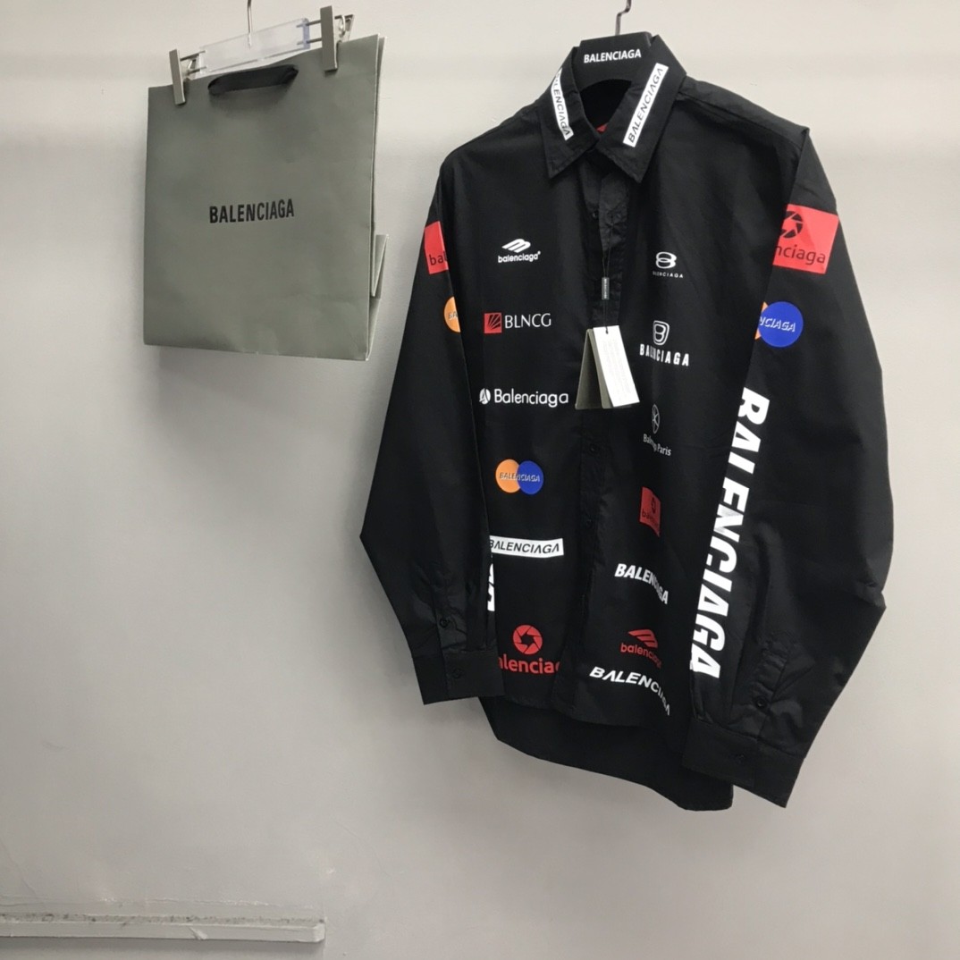 Balenciaga LOGO LOGO racing style long sleeve shirt