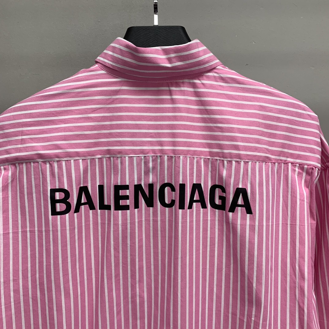 Balenciaga striped long-sleeved shirt