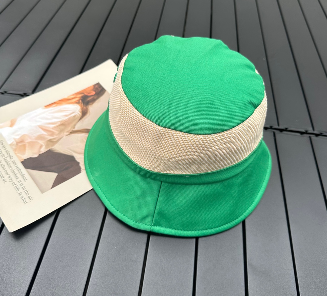 prada classic triangle bucket hat