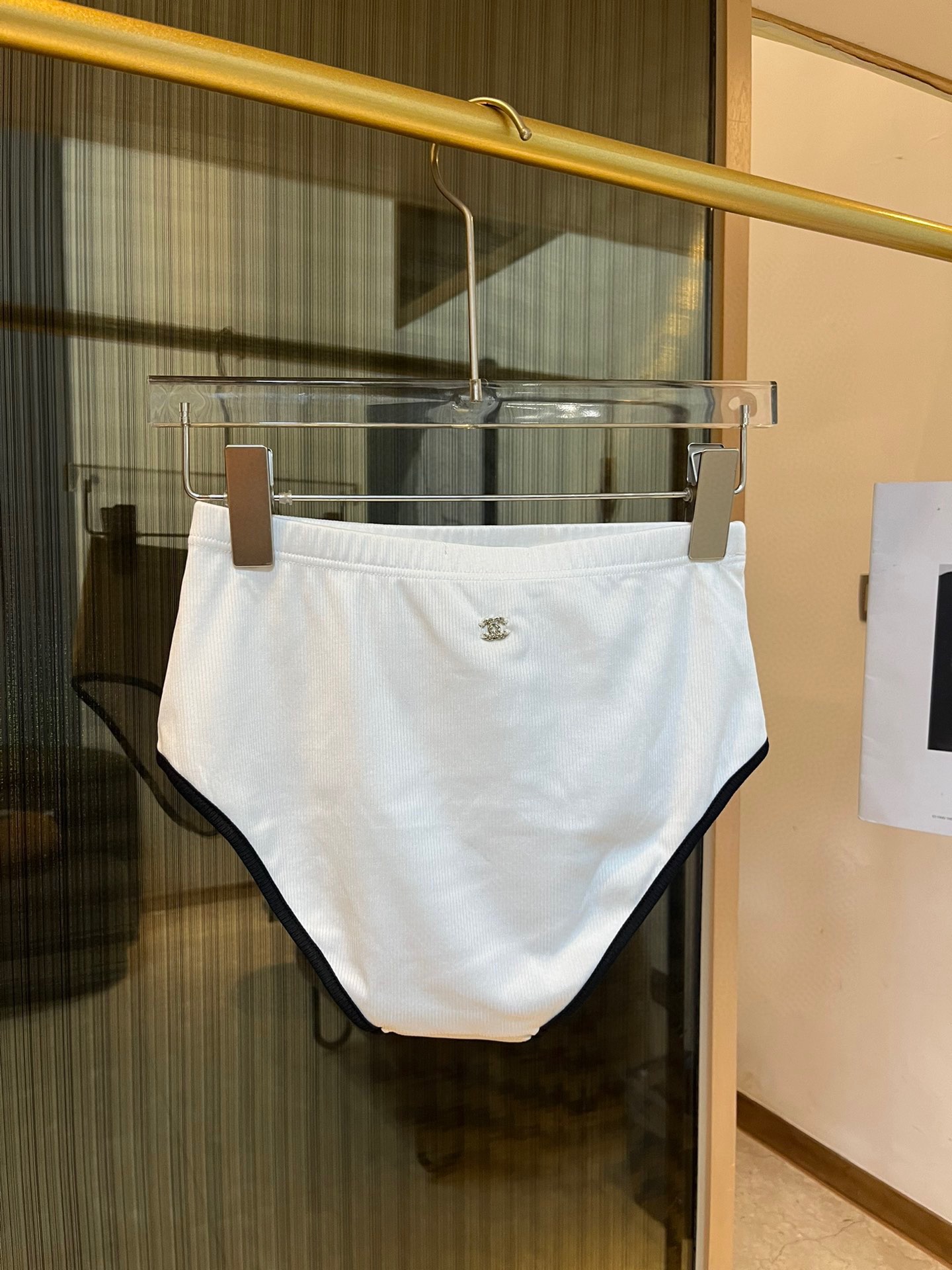 Chanel New Bikini Midi Set Petit Chanel Logo Print Camisole + Triangle Bottoms Separate Swimsuit