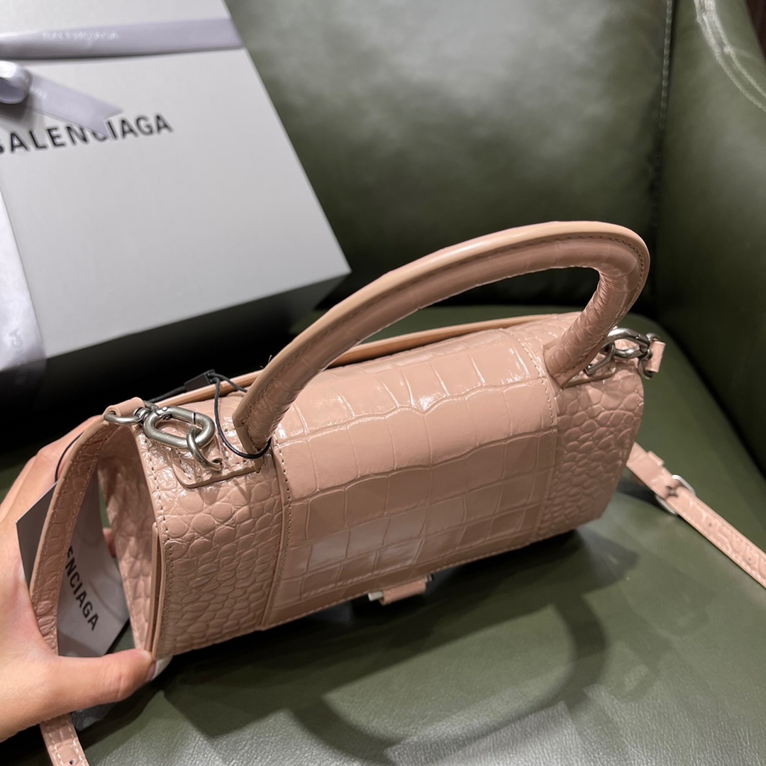 BALENCIAGA 𝐇𝐨𝐮𝐫𝐠𝐥𝐚𝐬𝐬𝐬 𝐒 crocodile-textured cowhide