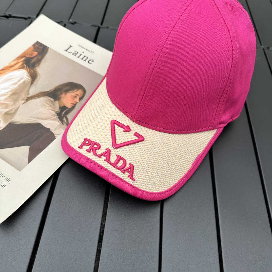 prada classic triangle logo baseball cap