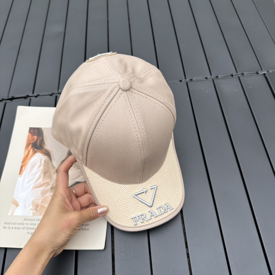 prada classic triangle logo baseball cap