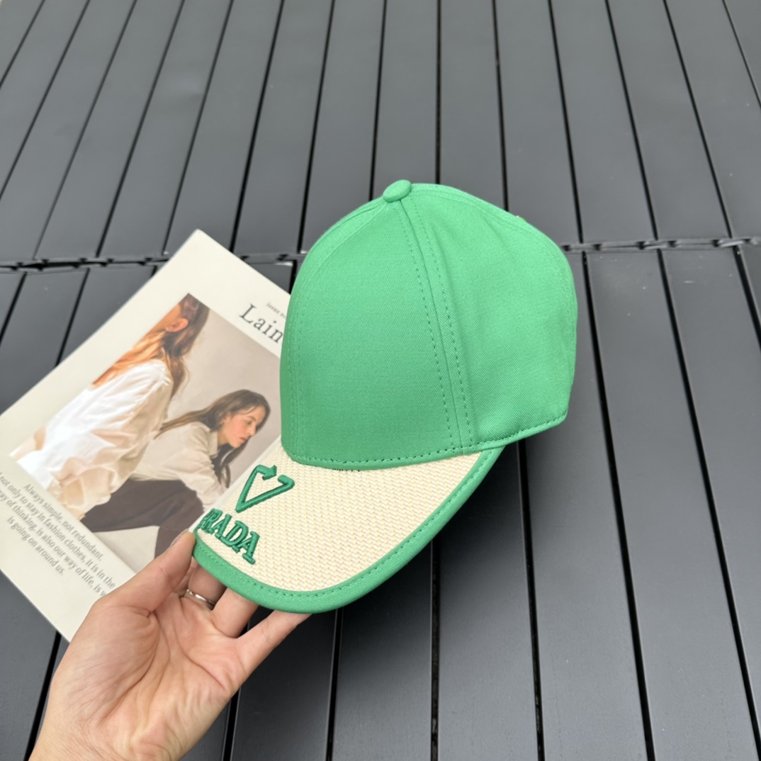 prada classic triangle logo baseball cap