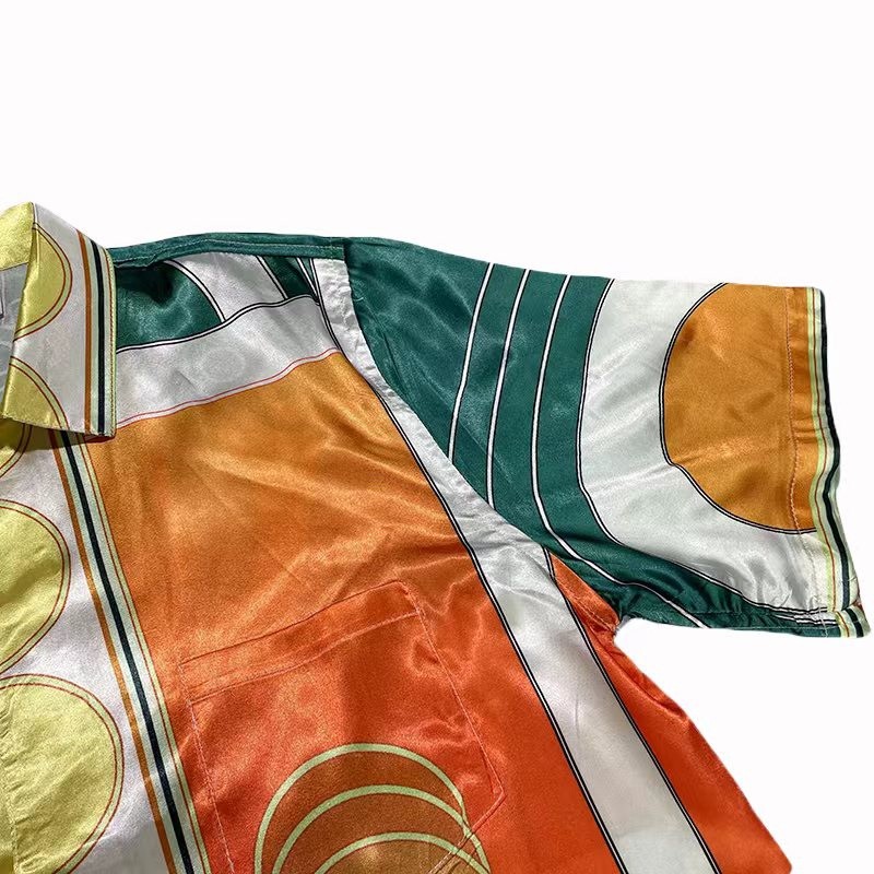 Casablanca 2022 spring and summer new table tennis printed silk short-sleeved shirt