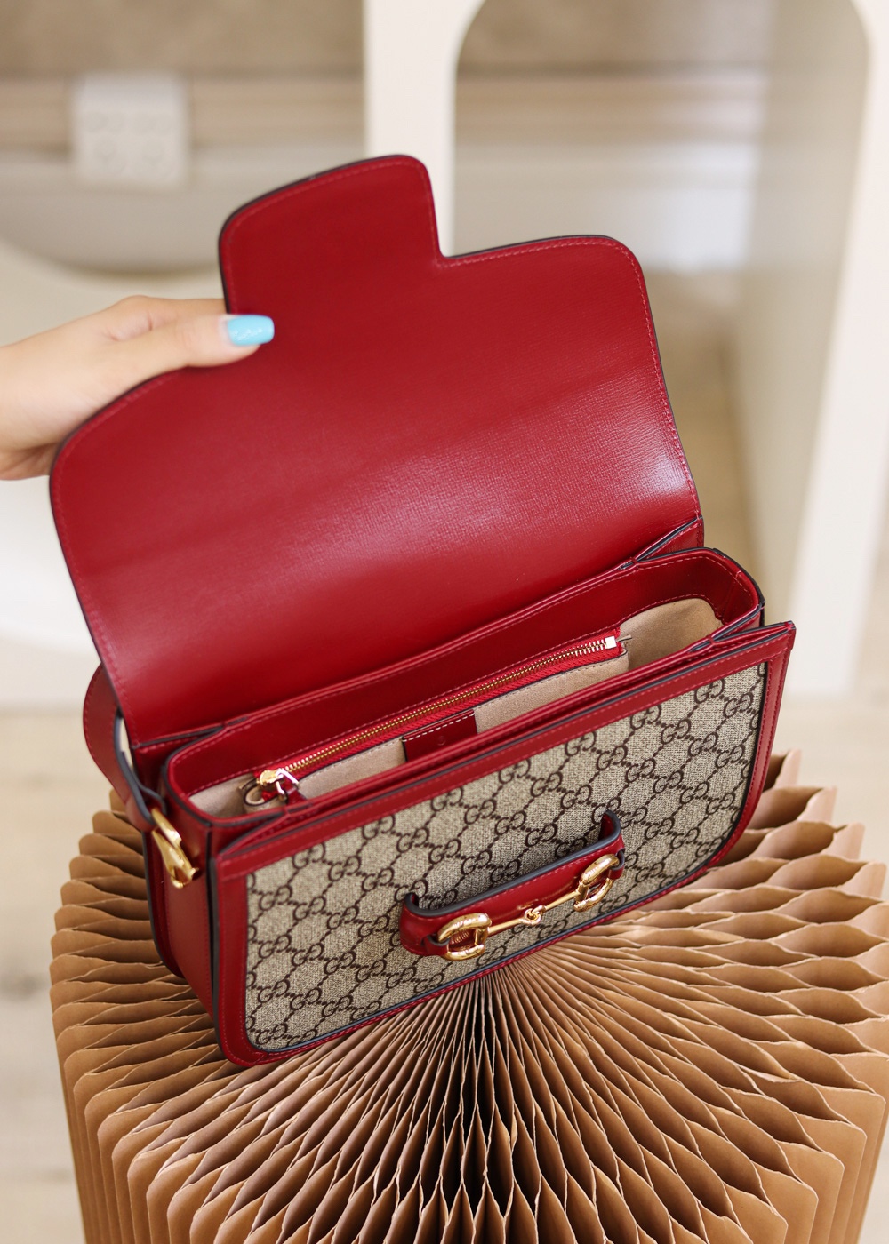 GUCCI ace product 𝐇𝐨𝐫𝐬𝐞𝐛𝐢𝐭 𝟭𝟵𝟱𝟱 saddle bag #602204