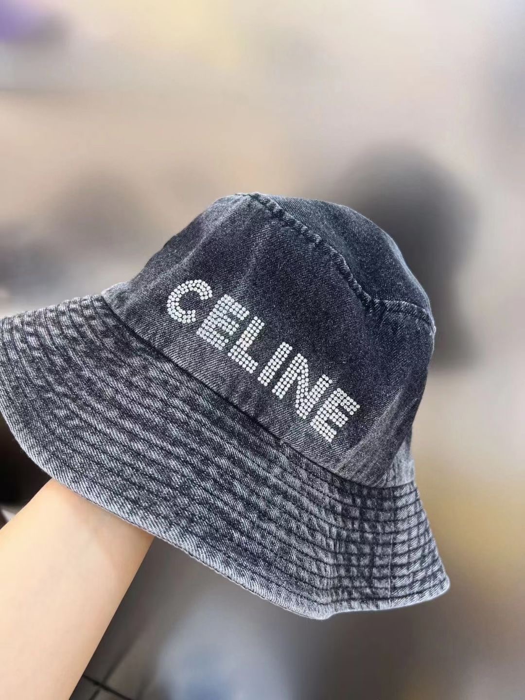 CELINE New New Washed Denim Fisherman